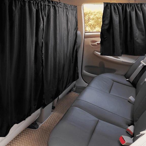 3PCS Car Privacy Curtains, Rear Seat Divider Blackout Sun Shades for Travel Camping Nap Sleeping