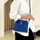 thumbnail image 5 of Qarigey Bolso de hombro de cuero para mujer, cartera de Color sólido, bolsas de almacenamiento para interiores y exteriores, bolsos de compras, festival Bolsas de mensajero y de hombro azul, 5 of 8