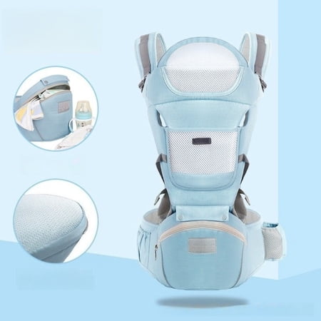 Baby Carrier with Hip Seat, 6-in-1 Baby Carrier Newborn to Toddler, Adjustable Detachable Infant Toddler Carrier, Hands-Free Baby Holder, All Seasons, Perfect for Shopping Travelling