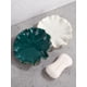 thumbnail image 5 of Jabonera de cerámica, forma de hoja de loto nórdico, jabonera con adornos dorados, jabonera de cerámica para hotel, hogar, baño, cocina, fregadero, jabonera superior, verde, 5 of 5