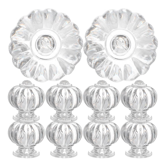 UPOUART Set of 10 Clear Drawer Pulls Transparent Cabinet Handles for Kitchen Cabinets and Vanity Drawers