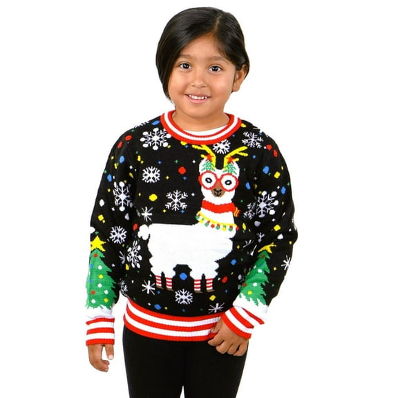 Socal Look Kids Christmas Sweater, Children's Acrylic Holiday Pullover for Boys & Girls, 11-12 Years