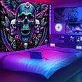 thumbnail image 2 of 1 PC, 2D Flat/ Black light ultraviolet reaction tapestry, neat and streamlined design pattern, 78.74x 59.05 inches (200x150cm), wall art hanging flags, a tapestry that glints against a dark backgroun, 2 of 10