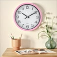 thumbnail image 2 of Unique Bargains Silent Non Ticking Battery Operated Modern Wall Clocks Pink, 2 of 6