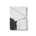 thumbnail image 2 of Animal Soft Flannel Fleece Throw Blanket, Contemporary Image of a Dog and Horse Hugging Loyal Friend Heads Print, Cozy Plush for Indoor and Outdoor Use, 50" x 70", Black White, by Ambesonne, 2 of 5