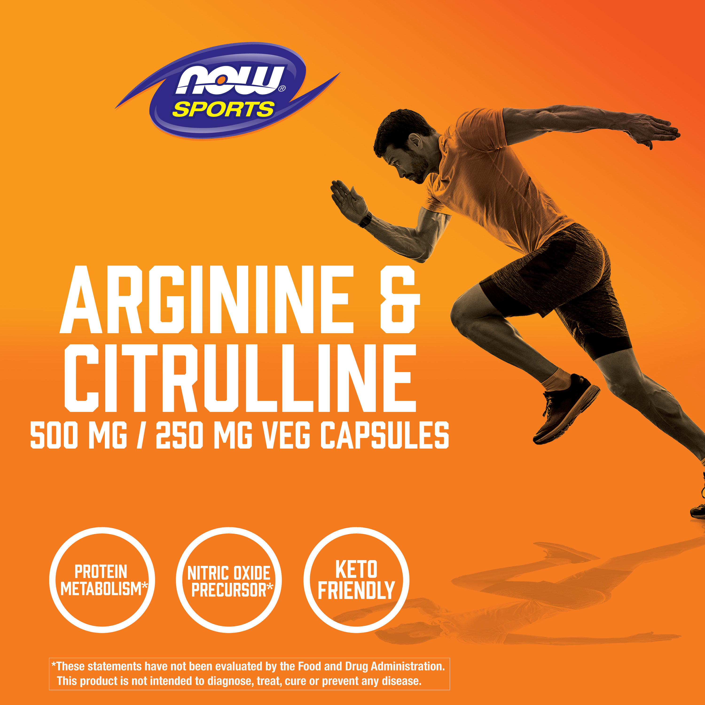 NOW Foods Arginine & Citrulline 500 Mg / 250 Mg – 120 Veg Capsules, Non-GMO