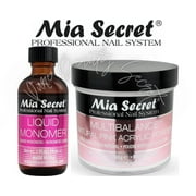 Mia Secret Liquid Monomer 2 oz and Natural Pink Powder 8 oz