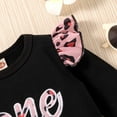 thumbnail image 5 of Odeerbi Baby Girls Clothes Toddler Outfit Embroidered Letter Long-sleeved Leopard-print Flared Pants Suit Black, 5 of 9
