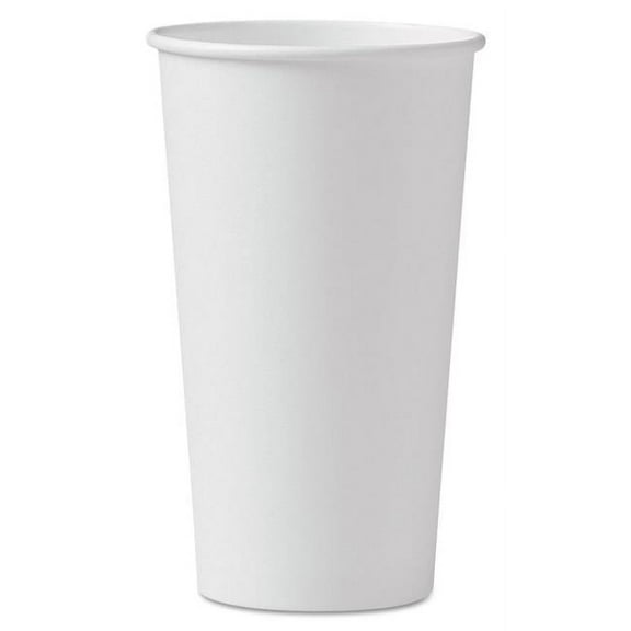 Dart SCC420W 20 oz Single-Sided Poly Paper Hot Cups, White
