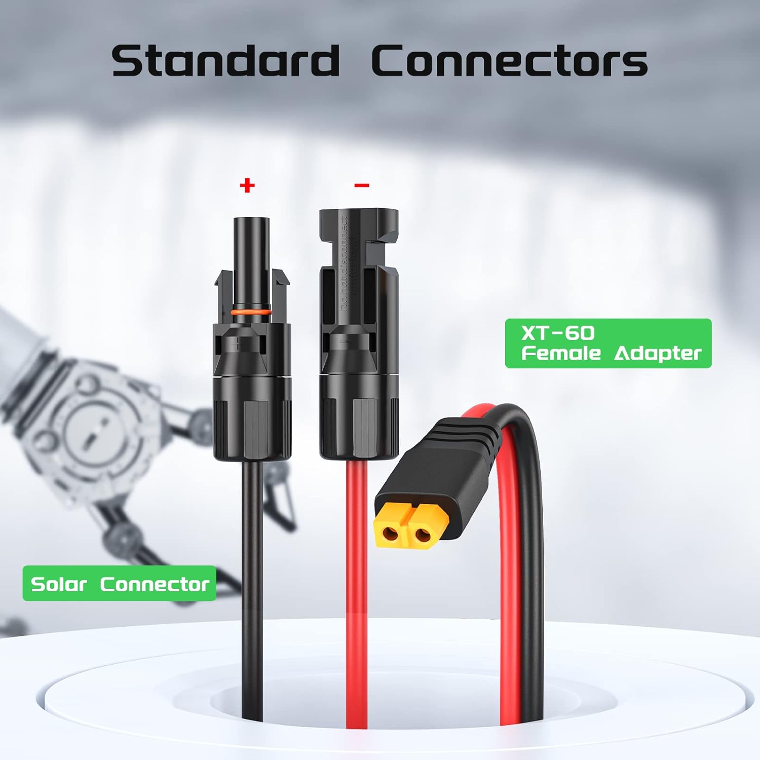 Stack Shadow Solar to XT60 Charge Extension Cable 12AWG 3.3Ft Solar Connector to XT60 Adapter Cable for Solar Panel to LiFePO4 Battery RV Portable Power Station Solar Generator
