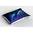 thumbnail image 2 of Ambesonne Night Pillow Sham 2 Pack, Milky Way Cosmos Inspired, 36"x20", Aqua Dark Blue Black, 2 of 3