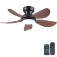 thumbnail image 1 of Ventilador de techo Kviflon de 36 pulgadas con luz y mando a distancia, color marrón, 1 of 9