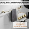thumbnail image 2 of Juego de accesorios de baño BGL de latón cepillado con toallero ajustable, 2 of 8