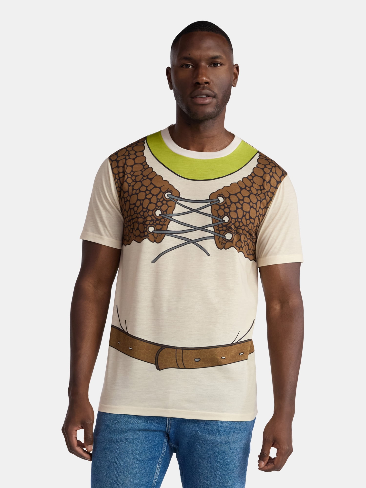 Shrek, Men's & Big Men's Graphic Halloween Cosplay T-Shirt and Matching Character Beanie, Sizes XS-3XL
