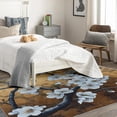 thumbnail image 4 of Washable Rugs 3x5 Almond Blossom Rug & Home Decor - Front Door Mat Indoor Entrance, Oriental Floral Rugs for Entryway, Non Slip Low Pile Small Area Rug, White Flower Carpet & Room Decorations V-&84, 4 of 7