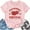 Pink, variant on Womens Tops Casual T Shirts Strawberry Letter Print Summer Short Sleeve Crewneck Slim Fall Outfits Fashion Clothes 2025