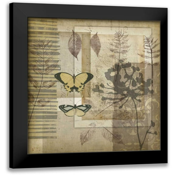 Jennifer Goldberger 12x12 Black Modern Wood Framed Wall Art Titled - Small Notebook Collage II