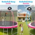 thumbnail image 5 of 12ft Trampoline with Safety Enclosure, SEGMART Upgrade Outdoor Trampoline with Basketball Hoop, Heavy Duty Back Yard Trampoline with Ladder for Kids and Adults, Pink, 5 of 10