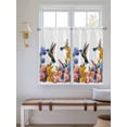thumbnail image 2 of Hummingbirds Bathroom Window Curtain, Spring Summer Watercolor Flowers Plant Light Filtering Coffee Kitchen Curtains, Bedroom Living Room Curtains 2 Panel 84"x54", 2 of 6
