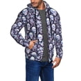thumbnail image 2 of Goofa Skull flower crystal Pattern Mens Full-zip Hoodie, Zip-up Pullover Hooded Sweatshirt, Kangaroo Pocket Hoodie Ideal for Daily Wear, Travel, and Home-Medium, 2 of 5