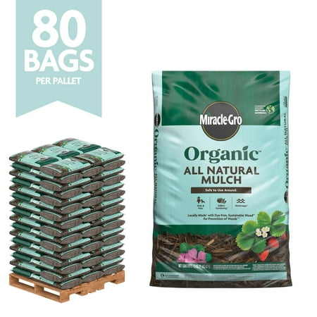 Miracle-Gro Organic All Natural Mulch Bulk Pallet, 1.5 cu. ft., Pallet of 80