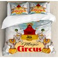 thumbnail image 1 of Circus King Size Duvet Cover Set, Magic Circus Tent Show Announcement Vintage Style Aerialist Acrobat Performance, Decorative 3 Piece Bedding Set with 2 Pillow Shams, Multicolor, by Ambesonne, 1 of 3