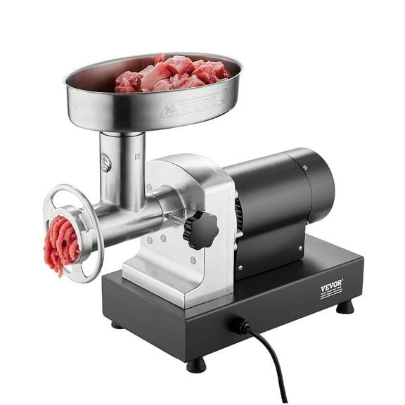 VEVOR Meat Grinder, 9 Lbs/Min Capacity Electric Meat Grinders with Blade, Grinding Plate, Sausage Maker, Stainless Steel Commercial Meat Mincer for Kitchen Restaurant Butcher Store