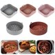 thumbnail image 2 of Freidora de aire Utensilios para hornear de silicona Herramientas para hornear Olla de silicona reutilizable Cesta para hornear Plato para pizza Olla para parrilla Herramienta para cocinar pasteles de cocina, escudero rosa ER, 2 of 5