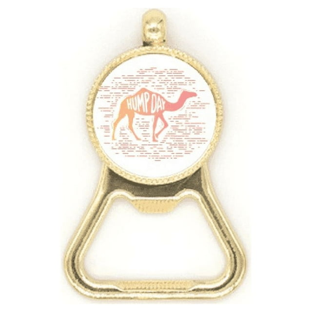 Camels Walk Desert Lines Art Déco Mode Ouvre-Bouteille en Acier Inoxydable Porte-Clés