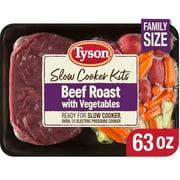 Tyson Slow Cooker Kit, Beef Chuck Roast with Vegetables & Seasoning, Boneless, Family Size