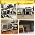 thumbnail image 6 of Aivituvin Rabbit Hutch with Wheels for Outdoor & Indoor, 2-Story Bunny Cage Guinea Pig House with Pull Out Tray for Rabbits, Gray, 6 of 12