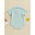 thumbnail image 4 of Bagilaanoe Newborn Baby Boys Summer Rompers Short Sleeve Bodysuits 3M 6M 12M Infant Casual One Piece Short Jumpsuit, 4 of 7