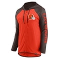thumbnail image 2 of Women's Fanatics Orange/Brown Cleveland Browns Script Full-Zip Hoodie, 2 of 3