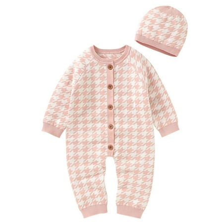 

Zlekejiko Boy Sweater Cotton Girl Knitted Romper Jumpsuit Hat Set Outfits Baby Boys Romper&Jumpsuit