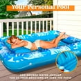 thumbnail image 5 of Sloosh Inflatable Tanning Pool Lounger Float for Adults, 70" x 46" Large Suntan Tub Pool Floats Sun Tan Tub Ice Bath Tub Tanning Bed Blow up Pool Raft Lounge Floatie, L-Blue White, 5 of 7