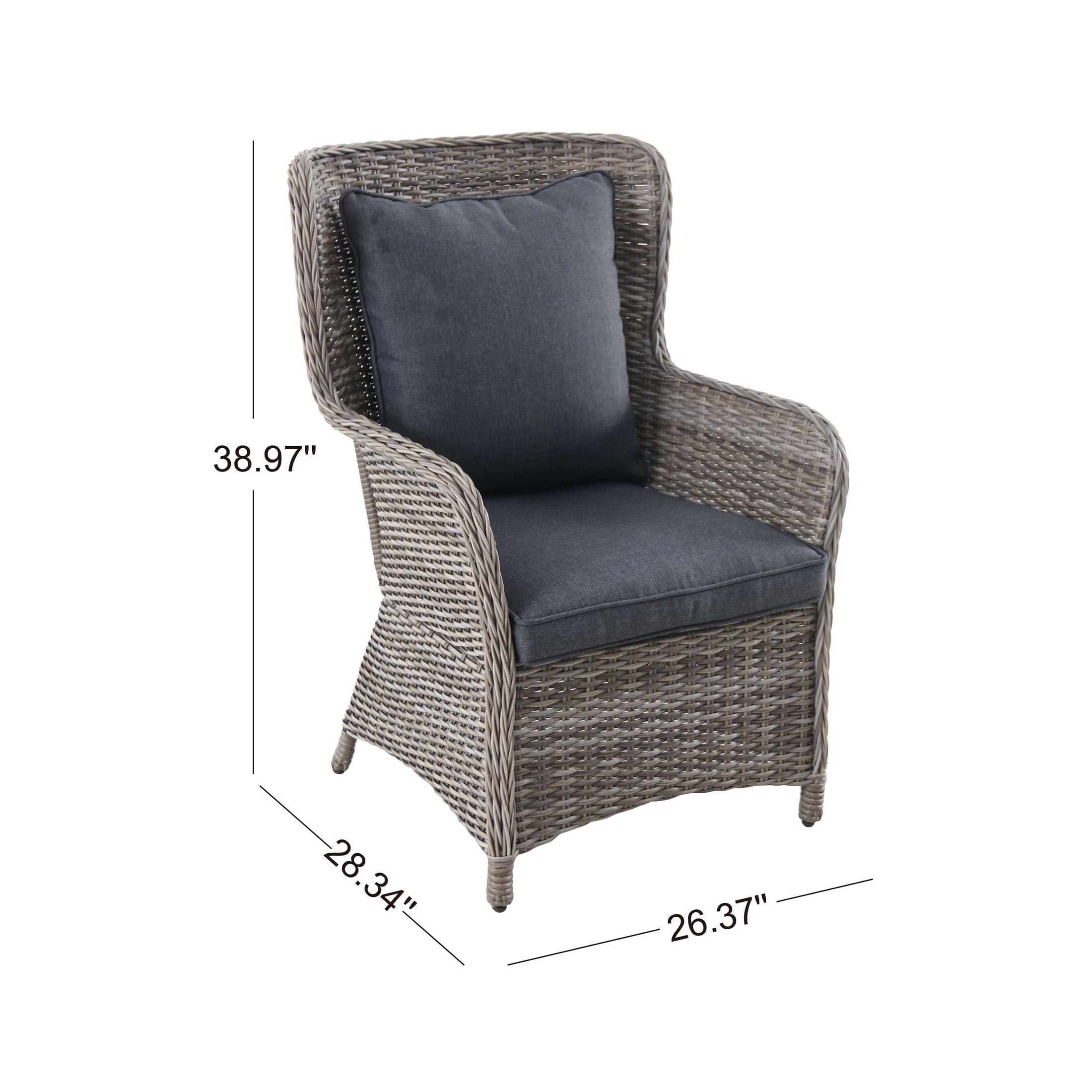 Better Homes & Gardens Victoria Wicker 5-Piece Outdoor Patio Dining Set with Table, Gray