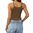 thumbnail image 4 of JGGSPWM Women's Sleeveless Tank Top Form Fitting Scoop Neck Ribbed Knit Basic Cami Shirts Brown XL, 4 of 6