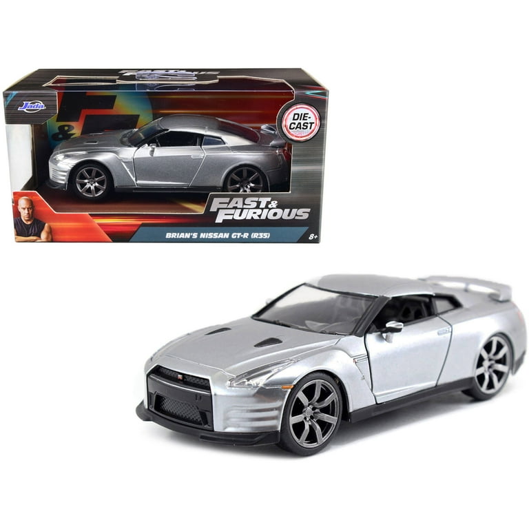 Jada 1 32 Scale Brian s Nissan GT R R35 Silver Fast Furious Movie Diecast Model Car