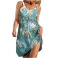 thumbnail image 2 of Ovzne Robes Grande Taille pour Femmes aux Formes Robe Femme Printemps et Été Vacances Bouton Col en V à Bretelles Robe Haut Robe Maxi Grande Taille Imprimée Liquidation, 2 of 7