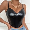 thumbnail image 4 of Fengqque Women's Sleeveless Solid Color Suspender Slim Lingerie Top Blouse, 4 of 7