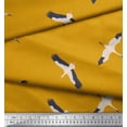 thumbnail image 3 of Soimoi Gold Rayon Crepe Fabric Flying Stork Bird Decor Fabric Printed Yard 46 Inch Wide, 3 of 3