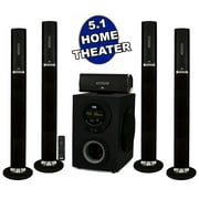 Acoustic Audio AAT3002 Tower 5.1 Home Theater Bluetooth Speaker System with 8" Powered Subwoofer