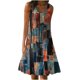 thumbnail image 2 of ICHUANYI Clearance Women Plus Size Casual Printed Round-Neck Short Sleeve Loose Knee-Length Dress(Orange, M) ICHUANYI WER2023081009523, 2 of 5