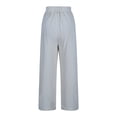 thumbnail image 4 of Tnhcen Women's Pre-Shrunk Linen-Cotton Wide Leg Pants - Embroidered 9-Inch Hem Wide Leg Straight Pants with Elastic Waistband Lightweight Comfy Casual Trousers for Women S-2XL, 4 of 7