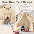 thumbnail image 6 of Lenbar 2-in-1 Kids Tent Playhouse - Large Indoor Outdoor Fort with Padded Floor, 30 LED Lights, 2 Doors, 4 Mesh Windows & Side Pockets, Gift for Toddlers Boys Girls, 53"L x 40"W x 51"H, 6 of 10
