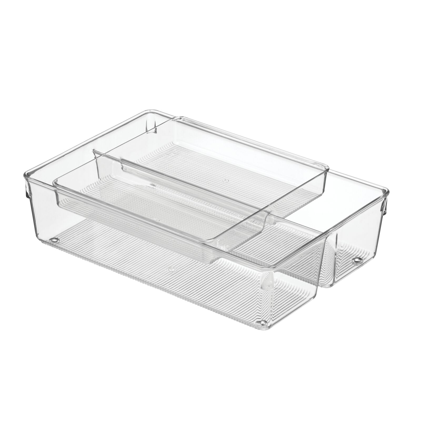 mDesign Plastic Stackable Kitchen Storage Drawer Organizer Bin with 2