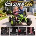 thumbnail image 3 of Conchico 36V Powered Ride on Toy for Big Kids, 2 Seater Electric Ride on Car with Rear Wheel Suspension, Bluetooth, Max Speed 8 mph, Aged 6+, Green, 3 of 8