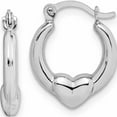 thumbnail image 1 of 10K White Gold Heart Hollow Hoop Earrings (15 X 13) Made In Indonesia 10er265, 1 of 6
