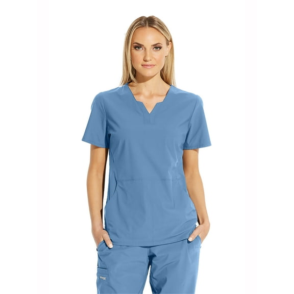 Barco Grey's Anatomy Edge GET013 Women's Two Pocket Split V-Neck Axis Scrub Top Ciel Blue M