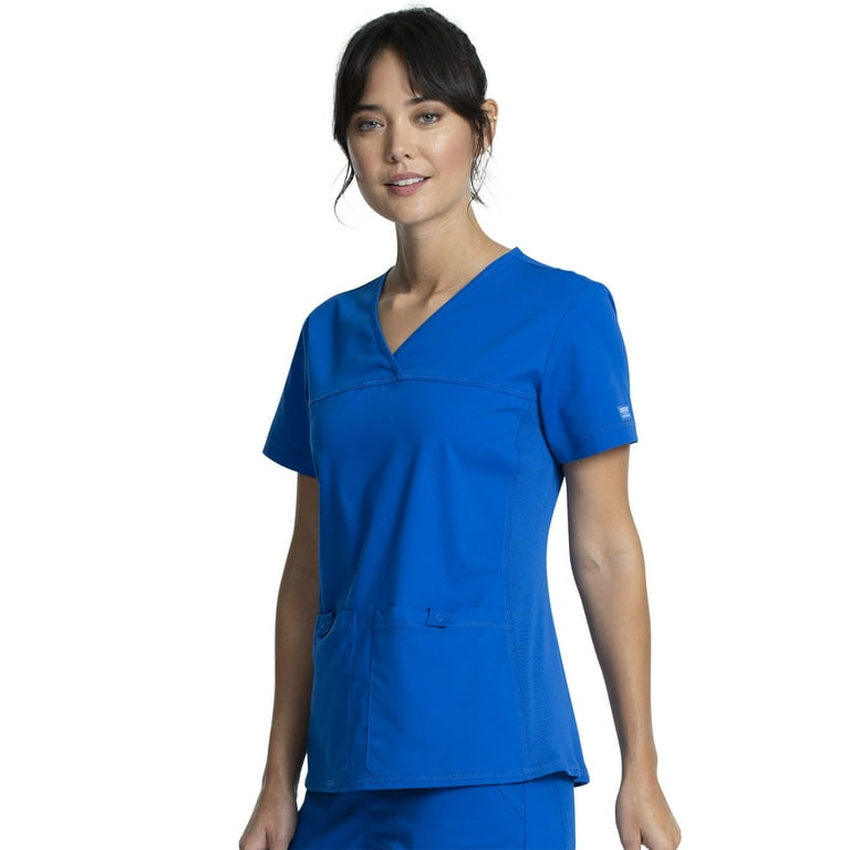 Cherokee Workwear Professionals Women s Scrubs Top V Neck Knit Panel WW2968